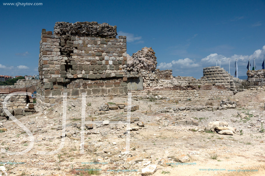 NESSEBAR, BULGARIA - 30 JULY 2014: Ancient ruins in the town of Nessebar, Burgas Region, Bulgaria