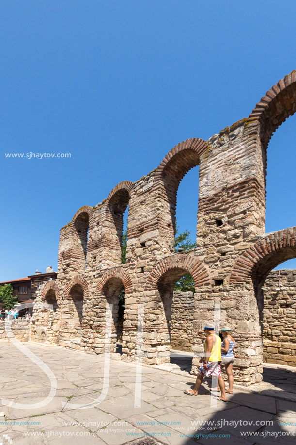 NESSEBAR, BULGARIA - 30 JULY 2014: Ancient Church of Saint Sofia in the town of Nessebar, Burgas Region, Bulgaria