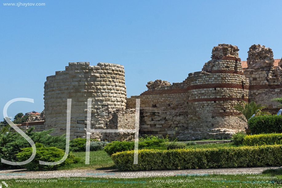 NESSEBAR, BULGARIA - 30 JULY 2014: Ancient ruins in the town of Nessebar, Burgas Region, Bulgaria