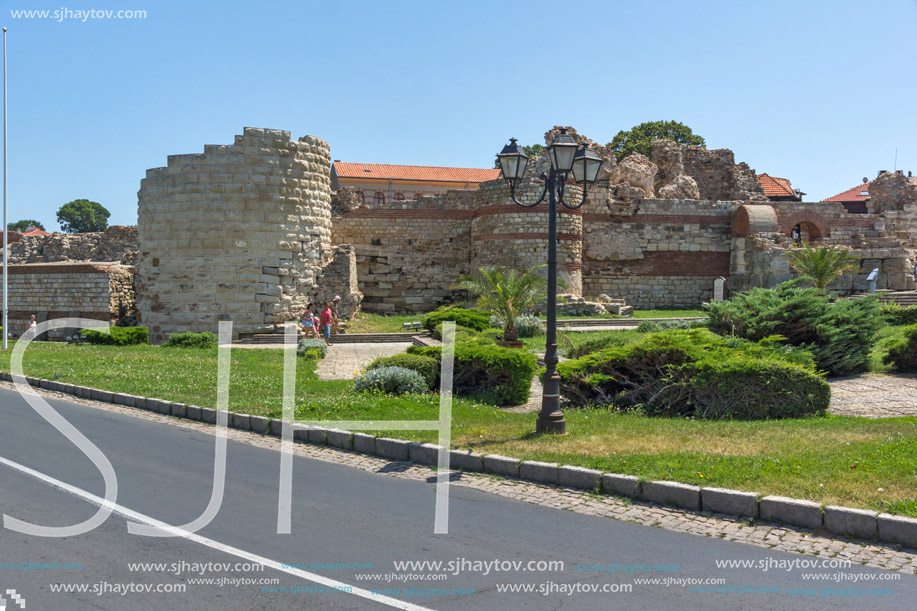 NESSEBAR, BULGARIA - 30 JULY 2014: Ancient ruins in the town of Nessebar, Burgas Region, Bulgaria