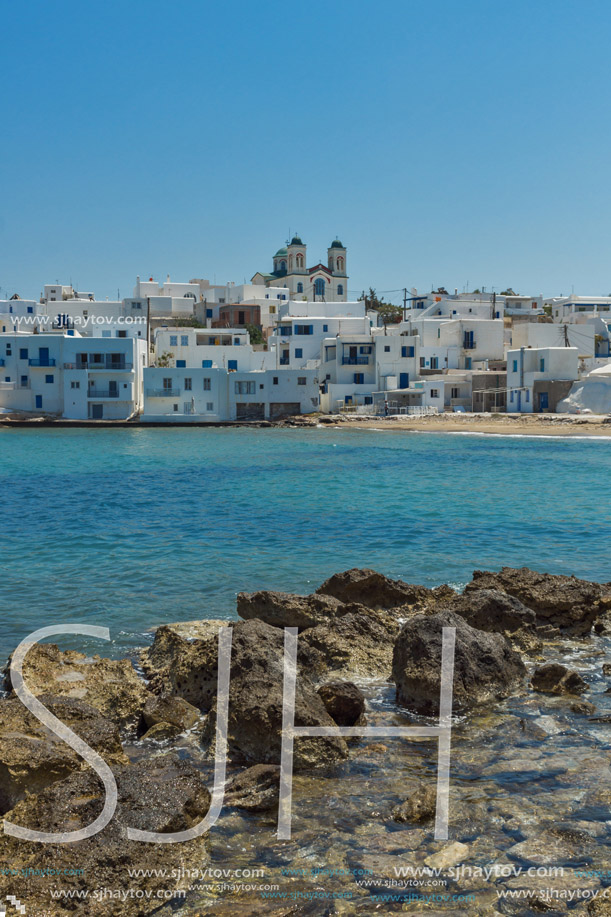 Amazing panorama to town of Naoussa, Paros island, Cyclades, Greece