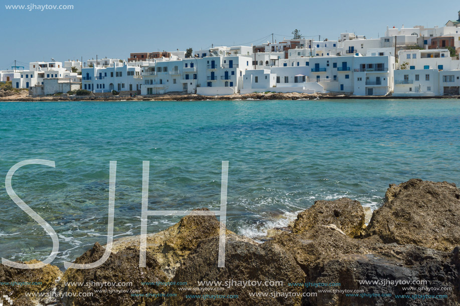 Amazing panorama to town of Naoussa, Paros island, Cyclades, Greece