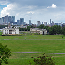 LONDON, ENGLAND - JUNE 17 2016: Amazing Panorama from Greenwich, London, England, United Kingdom