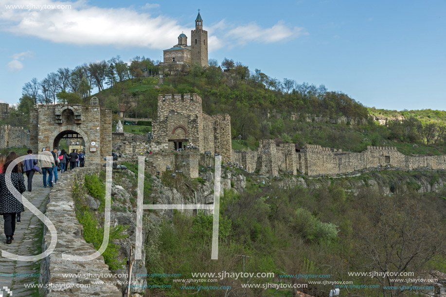 VELIKO TARNOVO, BULGARIA - 9 APRIL 2017: Ruins of The capital city of the Second Bulgarian Empire medieval stronghold Tsarevets, Veliko Tarnovo, Bulgaria