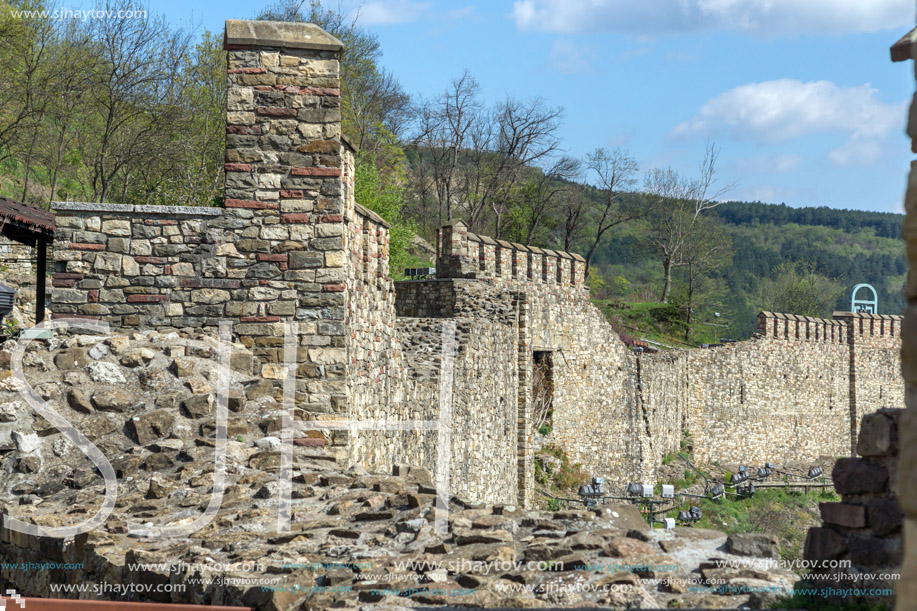 VELIKO TARNOVO, BULGARIA - 9 APRIL 2017: Ruins of The capital city of the Second Bulgarian Empire medieval stronghold Tsarevets, Veliko Tarnovo, Bulgaria