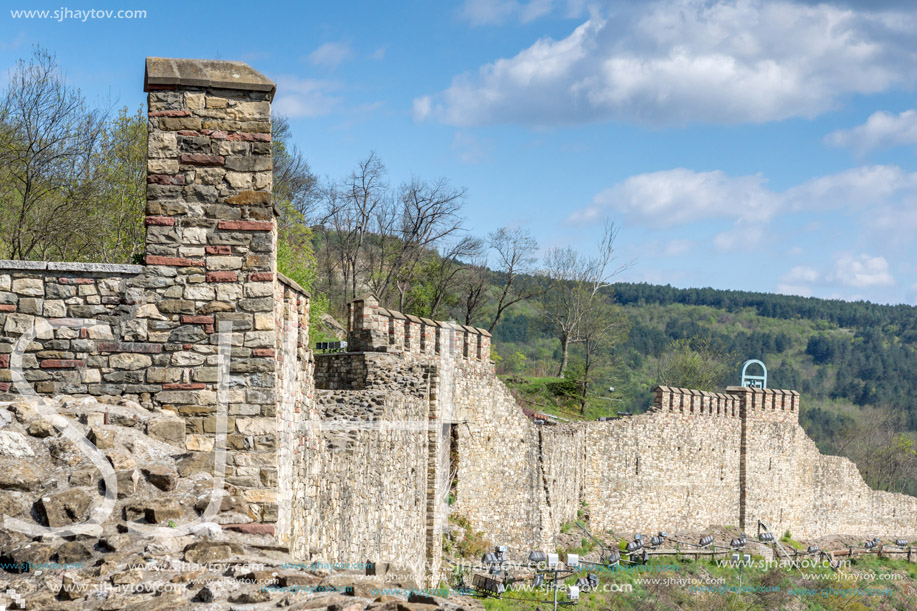VELIKO TARNOVO, BULGARIA - 9 APRIL 2017: Ruins of The capital city of the Second Bulgarian Empire medieval stronghold Tsarevets, Veliko Tarnovo, Bulgaria