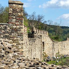 VELIKO TARNOVO, BULGARIA - 9 APRIL 2017: Ruins of The capital city of the Second Bulgarian Empire medieval stronghold Tsarevets, Veliko Tarnovo, Bulgaria