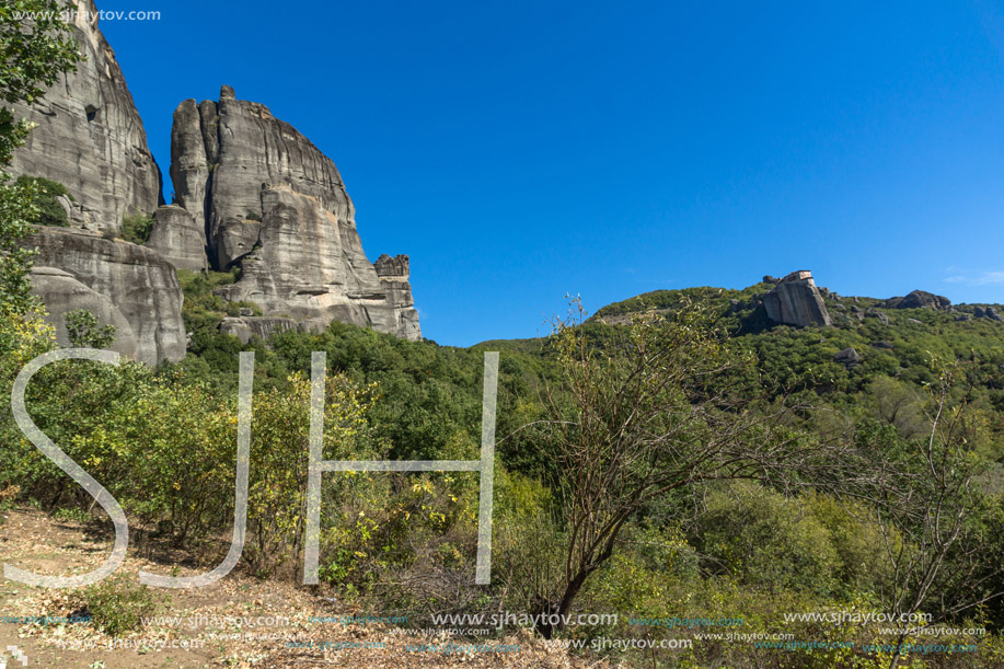 Amazing landscape of Rocks formation near Meteora, Thessaly, Greece