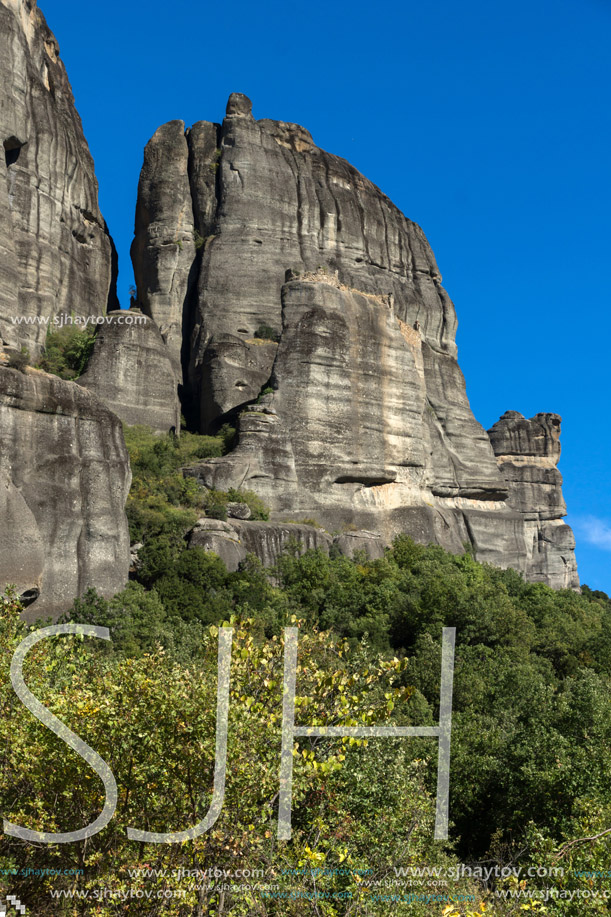 Amazing landscape of Rocks formation near Meteora, Thessaly, Greece