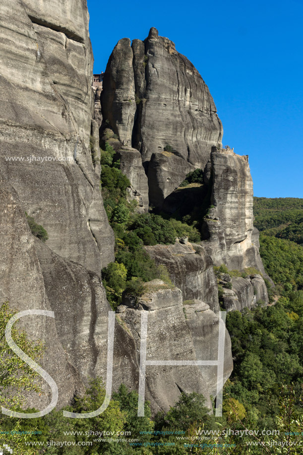 Amazing landscape of Rocks formation near Meteora, Thessaly, Greece
