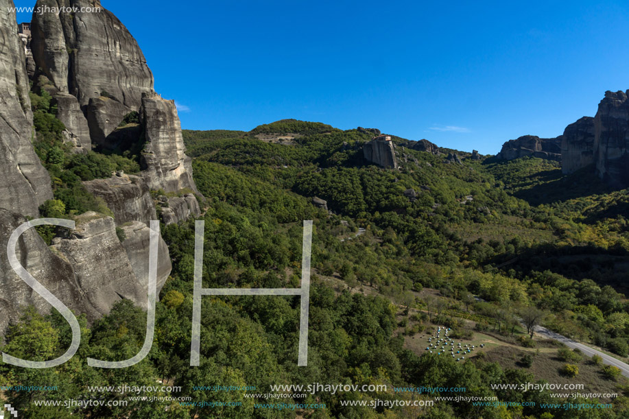 Amazing landscape of Rocks formation near Meteora, Thessaly, Greece