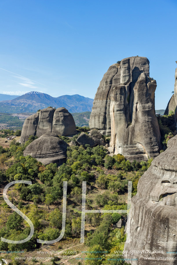 Amazing landscape of Rocks formation near Meteora, Thessaly, Greece