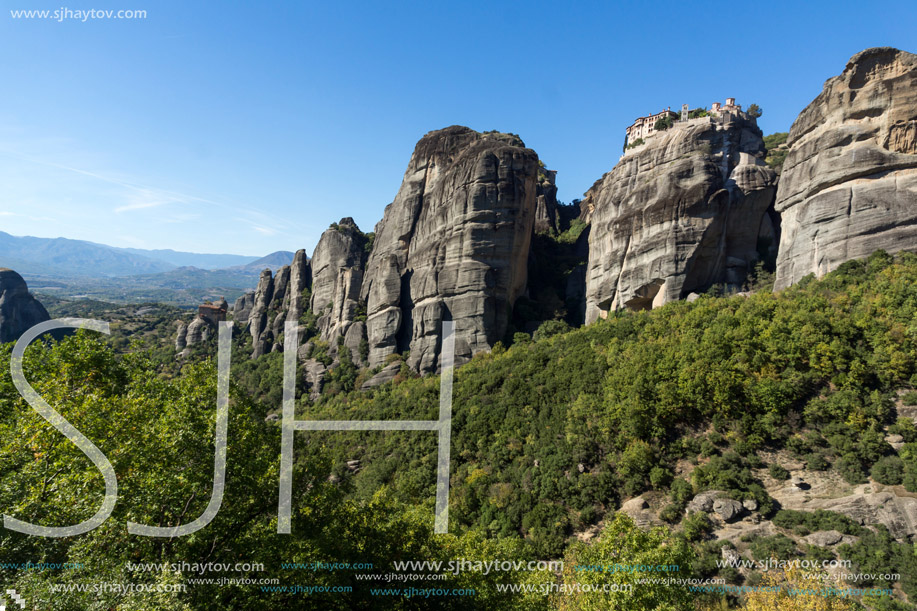 Amazing landscape of Rocks formation near Meteora, Thessaly, Greece