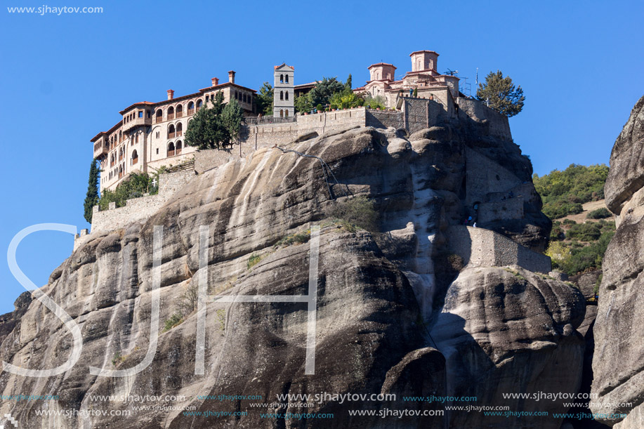 Amazing view of Holy Monastery of Varlaam in Meteora, Thessaly, Greece