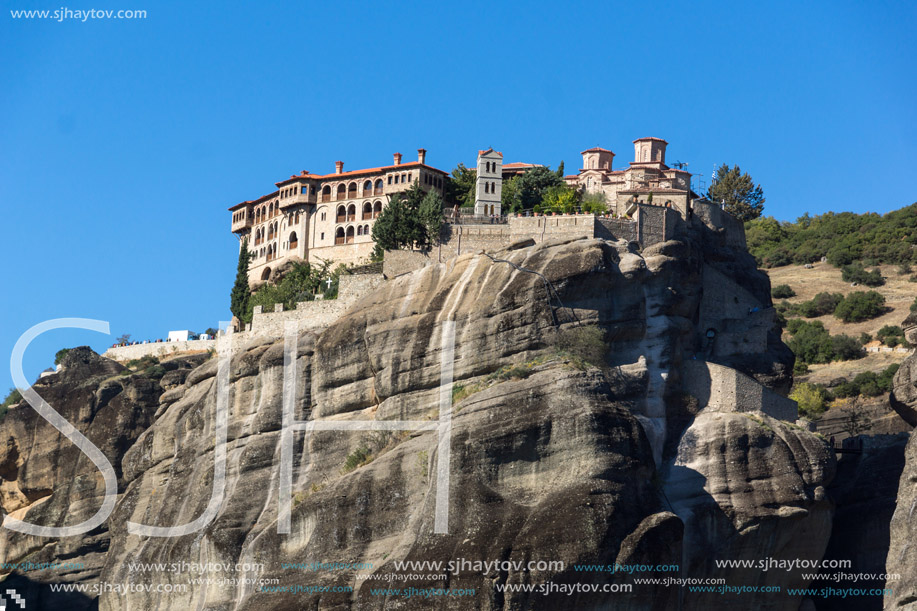 Amazing view of Holy Monastery of Varlaam in Meteora, Thessaly, Greece