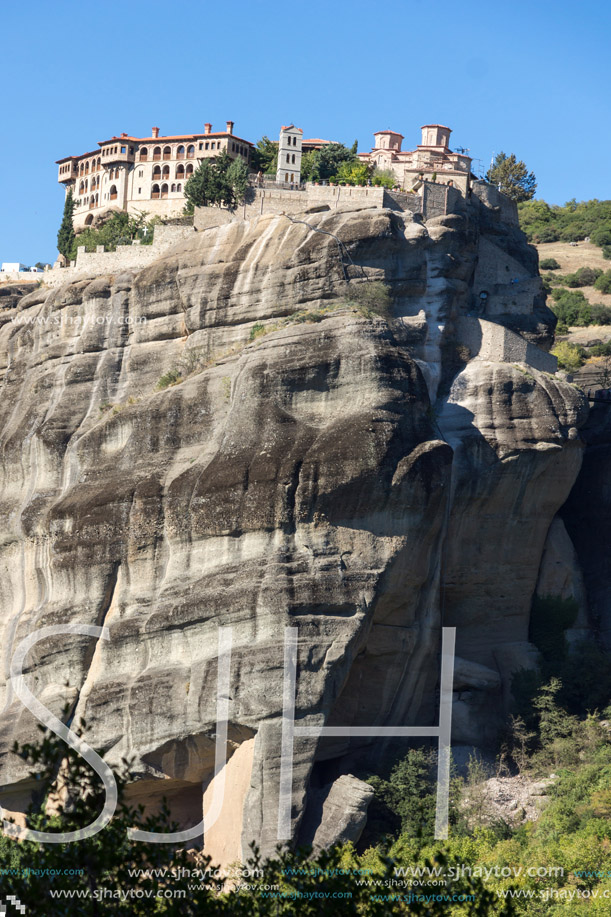 Amazing view of Holy Monastery of Varlaam in Meteora, Thessaly, Greece