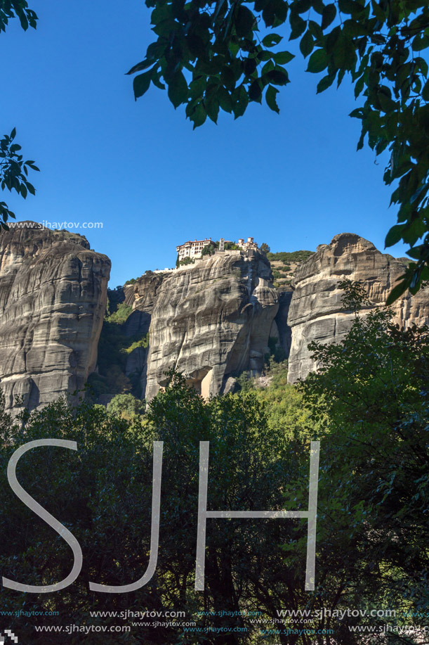 Amazing view of Holy Monastery of Varlaam in Meteora, Thessaly, Greece