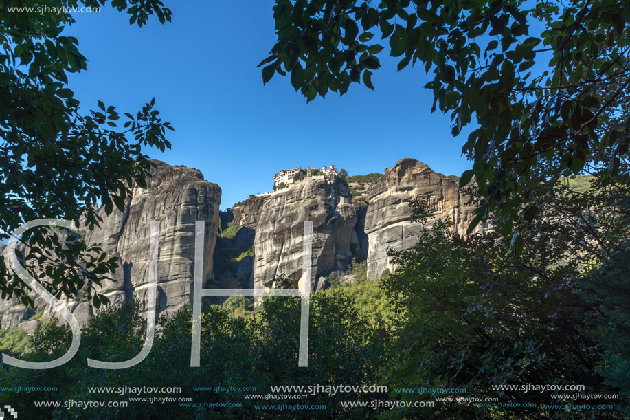 Amazing view of Holy Monastery of Varlaam in Meteora, Thessaly, Greece