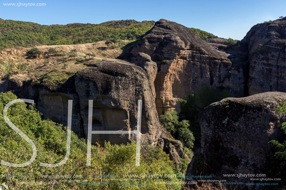 Amazing landscape of Rocks formation near Meteora, Thessaly, Greece