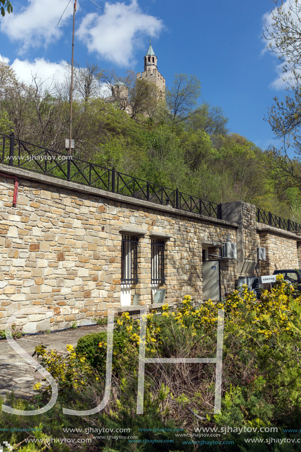 VELIKO TARNOVO, BULGARIA - 9 APRIL 2017: Ruins of The capital city of the Second Bulgarian Empire medieval stronghold Tsarevets, Veliko Tarnovo, Bulgaria