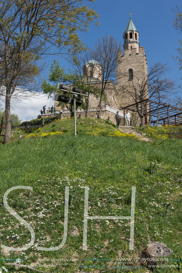 VELIKO TARNOVO, BULGARIA - 9 APRIL 2017: Ruins of The capital city of the Second Bulgarian Empire medieval stronghold Tsarevets, Veliko Tarnovo, Bulgaria