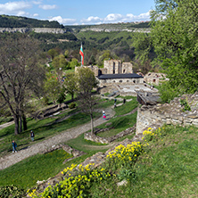 VELIKO TARNOVO, BULGARIA - 9 APRIL 2017: Ruins of The capital city of the Second Bulgarian Empire medieval stronghold Tsarevets, Veliko Tarnovo, Bulgaria