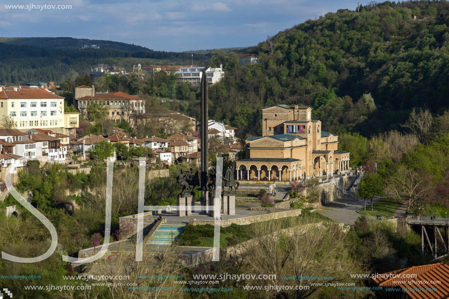 VELIKO TARNOVO, BULGARIA - 9 APRIL 2017: Panoramamic view of city of Veliko Tarnovo, Bulgaria