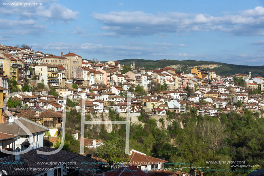 VELIKO TARNOVO, BULGARIA - 9 APRIL 2017: Panoramamic view of city of Veliko Tarnovo, Bulgaria