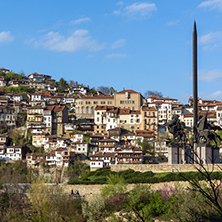 VELIKO TARNOVO, BULGARIA - 9 APRIL 2017:  Monument to the Asen Dynasty in city of Veliko Tarnovo, Bulgaria