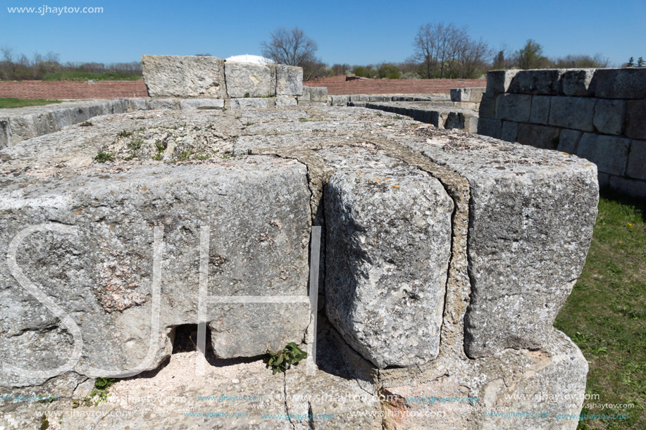 Ruins of The capital city of the First  Bulgarian Empire medieval stronghold Pliska, Shumen Region, Bulgaria