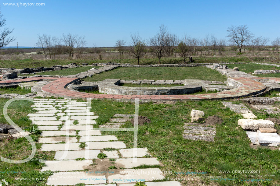 Ruins of The capital city of the First  Bulgarian Empire medieval stronghold Pliska, Shumen Region, Bulgaria