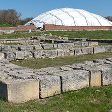Ruins of The capital city of the First  Bulgarian Empire medieval stronghold Pliska, Shumen Region, Bulgaria