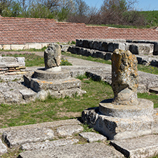 Ruins of The capital city of the First  Bulgarian Empire medieval stronghold Pliska, Shumen Region, Bulgaria