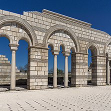 Ruins of The Great Basilica - largest Christian cathedral in medieval Europe near The capital city of the First  Bulgarian Empire Pliska, Bulgaria