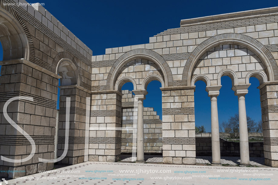 Ruins of The Great Basilica - largest Christian cathedral in medieval Europe near The capital city of the First  Bulgarian Empire Pliska, Bulgaria