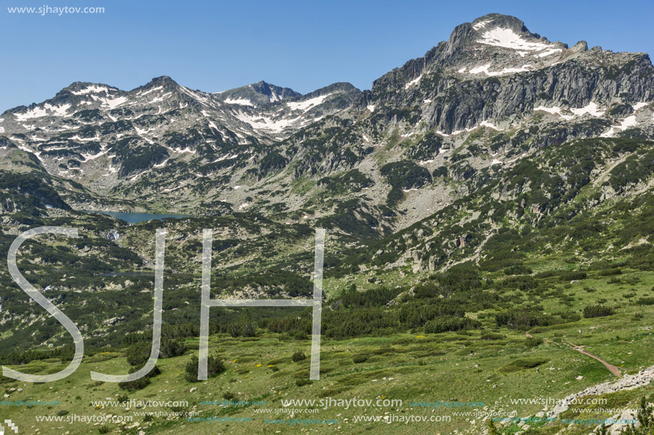 Amazing Landscape of Popovo lake, Dzhangal and Kamenitsa peaks in Pirin Mountain, Bulgaria