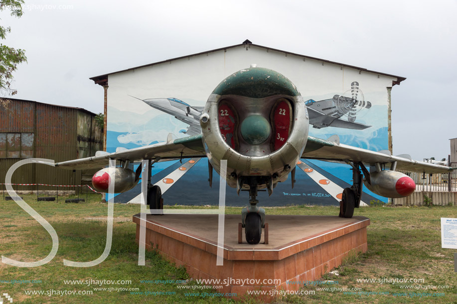 KRUMOVO, PLOVDIV, BULGARIA - 29 APRIL 2017: Fighter Mikoyan-Gurevich MiG-17 Aviation Museum near Plovdiv Airport, Bulgaria