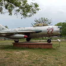 KRUMOVO, PLOVDIV, BULGARIA - 29 APRIL 2017: Fighter Mikoyan-Gurevich MiG-17 Aviation Museum near Plovdiv Airport, Bulgaria