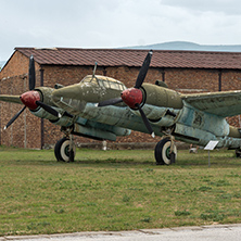 KRUMOVO, PLOVDIV, BULGARIA - 29 APRIL 2017: Bomber Tupolev Tu-2 in Aviation Museum near Plovdiv Airport, Bulgaria