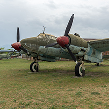 KRUMOVO, PLOVDIV, BULGARIA - 29 APRIL 2017: Bomber Tupolev Tu-2 in Aviation Museum near Plovdiv Airport, Bulgaria