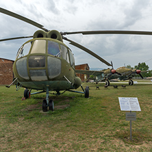 KRUMOVO, PLOVDIV, BULGARIA - 29 APRIL 2017:  Helicopter Mil Mi-8 in Aviation Museum near Plovdiv Airport, Bulgaria