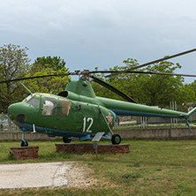 KRUMOVO, PLOVDIV, BULGARIA - 29 APRIL 2017: helicopter Mi 2 in Aviation Museum near Plovdiv Airport, Bulgaria