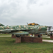 KRUMOVO, PLOVDIV, BULGARIA - 29 APRIL 2017: Fighter Mikoyan-Gurevich MiG-17 Aviation Museum near Plovdiv Airport, Bulgaria