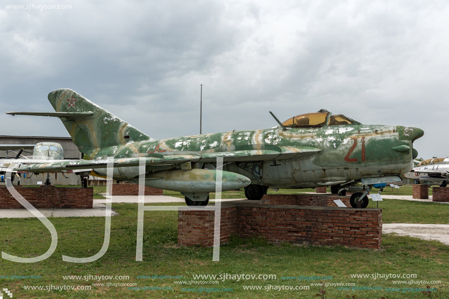 KRUMOVO, PLOVDIV, BULGARIA - 29 APRIL 2017: Fighter Mikoyan-Gurevich MiG-17 Aviation Museum near Plovdiv Airport, Bulgaria