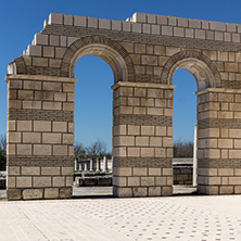 Ruins of The Great Basilica - largest Christian cathedral in medieval Europe near The capital city of the First  Bulgarian Empire Pliska, Bulgaria