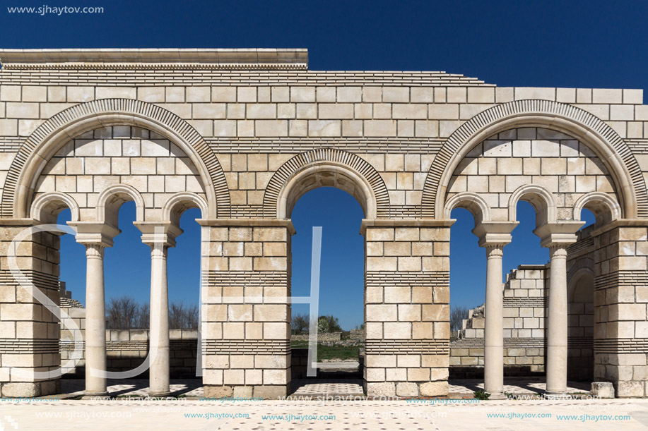 Ruins of The Great Basilica - largest Christian cathedral in medieval Europe near The capital city of the First  Bulgarian Empire Pliska, Bulgaria