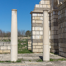 Ruins of The Great Basilica - largest Christian cathedral in medieval Europe near The capital city of the First  Bulgarian Empire Pliska, Bulgaria