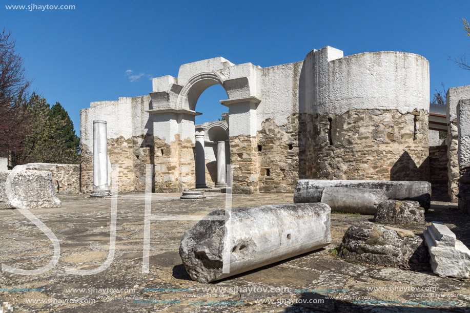 Ruins of Round (Golden) Church  of St. John, Preslav near The Second capital city of the First  Bulgarian Empire  Great Preslav, Bulgaria