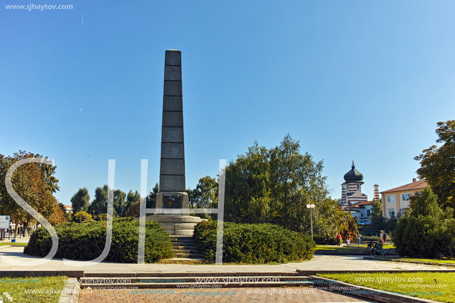 PLEVEN, BULGARIA - 20 SEPTEMBER 2015: Central street in city of Pleven, Bulgaria