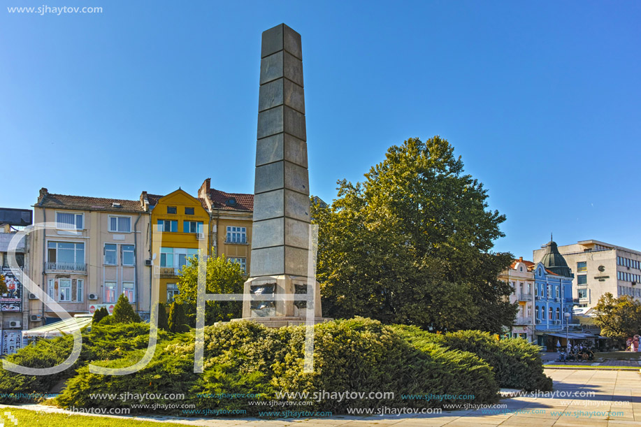 PLEVEN, BULGARIA - 20 SEPTEMBER 2015: Central street in city of Pleven, Bulgaria